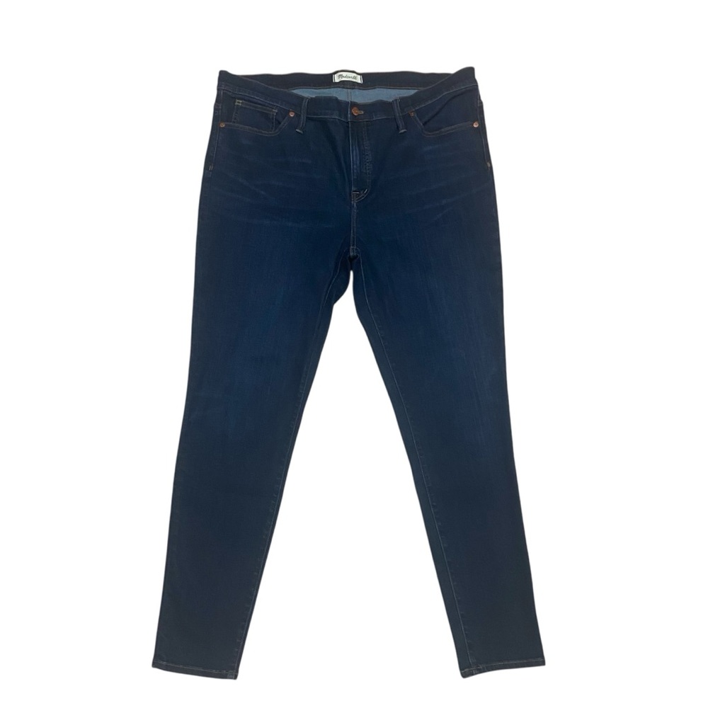 Madewell 9” High Rise Skinny Dark Wash Jeans Blue - Picture 5 of 15